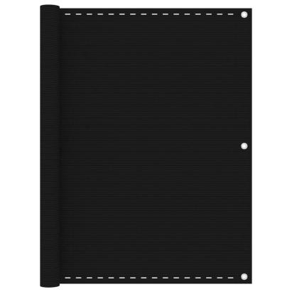 Paravan de balcon, negru, 120x500 cm, HDPE GartenMobel Dekor