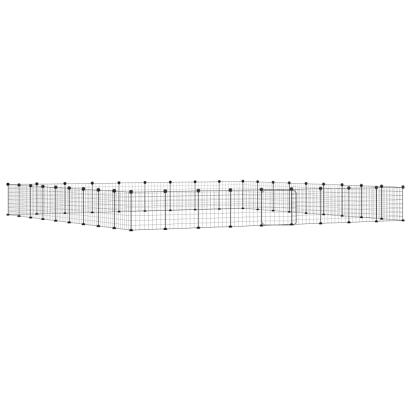 Cușcă animale de companie cu ușă 36 panouri negru 35x35 cm oțel GartenMobel Dekor