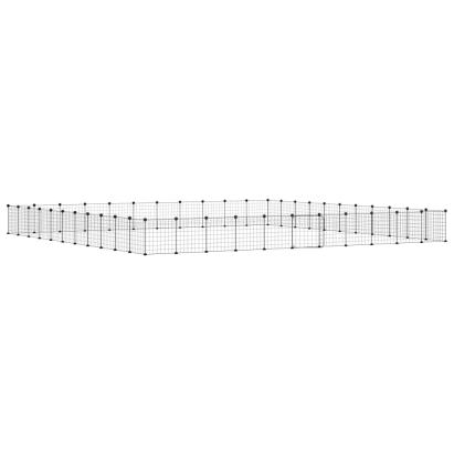Cușcă animale de companie cu ușă 44 panouri negru 35x35 cm oțel GartenMobel Dekor