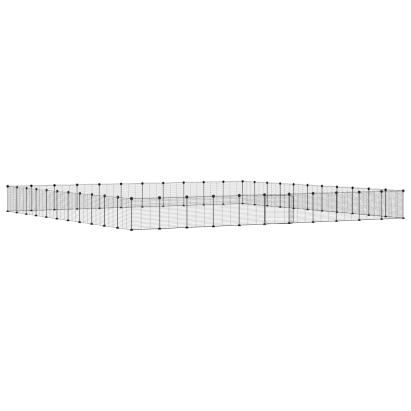 Cușcă animale de companie cu ușă 44 panouri negru 35x35 cm oțel GartenMobel Dekor