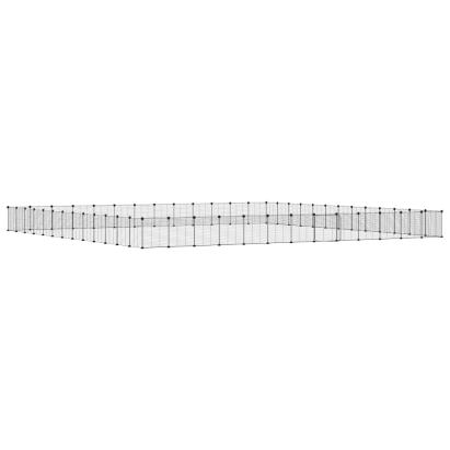 Cușcă animale de companie cu ușă 52 panouri negru 35x35 cm oțel GartenMobel Dekor