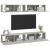 Dulapuri TV de perete, 4 buc, gri beton, 100x30x30 cm GartenMobel Dekor