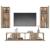 Set dulap TV, 4 piese, stejar sonoma, lemn prelucrat GartenMobel Dekor