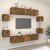 Set dulap TV, 8 piese, stejar fumuriu, lemn prelucrat GartenMobel Dekor