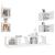 Set dulap TV, 6 piese, alb, lemn prelucrat GartenMobel Dekor