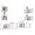 Set dulap TV, 6 piese, alb, lemn prelucrat GartenMobel Dekor