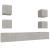 Set dulapuri TV, 6 piese, gri beton, lemn prelucrat GartenMobel Dekor