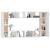 Set dulap TV, 8 piese, alb, lemn prelucrat GartenMobel Dekor