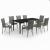 Set mobilier de grădină, gri și negru, 9 piese GartenMobel Dekor