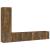 Set dulapuri TV, 4 piese, stejar fumuriu, lemn prelucrat GartenMobel Dekor