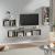 Set dulap TV, 4 piese, gri beton, lemn prelucrat GartenMobel Dekor