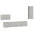 Set dulap TV, 4 piese, gri beton, lemn prelucrat GartenMobel Dekor