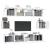 Set dulap TV, 6 piese, alb, lemn prelucrat GartenMobel Dekor