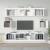 Set dulap TV, 6 piese, alb, lemn prelucrat GartenMobel Dekor
