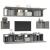 Set dulap TV, 6 piese, gri beton, lemn prelucrat GartenMobel Dekor