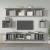 Set dulap TV, 6 piese, gri beton, lemn prelucrat GartenMobel Dekor