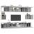 Set dulap TV, 6 piese, gri beton, lemn prelucrat GartenMobel Dekor
