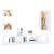 Set dulap TV, 5 piese, alb, lemn prelucrat GartenMobel Dekor