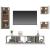 Set dulap TV, 5 piese, gri beton, lemn prelucrat GartenMobel Dekor