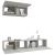 Set dulapuri TV, 3 piese, gri beton, lemn prelucrat GartenMobel Dekor