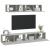 Set dulap TV, 4 piese, gri beton, lemn prelucrat GartenMobel Dekor