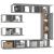 Set comode TV, 7 piese, gri sonoma, lemn compozit GartenMobel Dekor