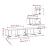 Set dulap TV, 4 piese, gri beton, lemn prelucrat GartenMobel Dekor