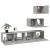 Set dulap TV, 4 piese, gri beton, lemn prelucrat GartenMobel Dekor