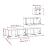 Set dulap TV, 4 piese, gri beton, lemn prelucrat GartenMobel Dekor