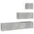 Set dulap TV, 4 piese, gri beton, lemn prelucrat GartenMobel Dekor