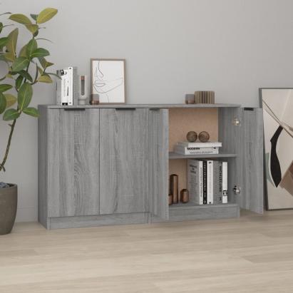 Servante, 2 piese, sonoma gri, 60x30x70 cm, lemn prelucrat GartenMobel Dekor