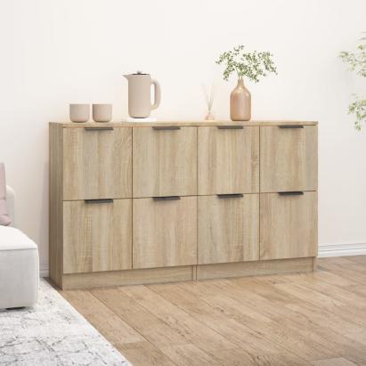 Servante, 2 piese, stejar sonoma, 60x30x70 cm, lemn prelucrat GartenMobel Dekor