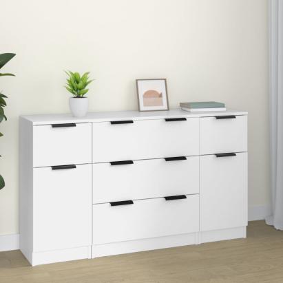 Set servantă, 3 piese, alb, lemn prelucrat GartenMobel Dekor