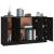 Servante, 3 piese, negru, lemn prelucrat GartenMobel Dekor