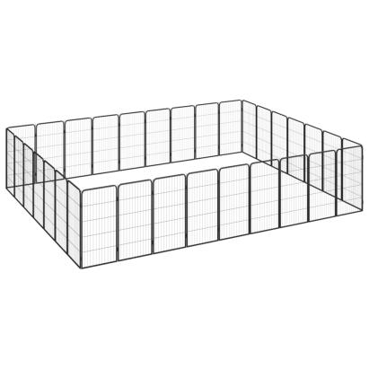 Țarc câini 32 panouri negru 50x100 cm oțel vopsit electrostatic GartenMobel Dekor