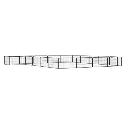 Țarc câini 20 panouri negru 100x50 cm oțel vopsit electrostatic GartenMobel Dekor