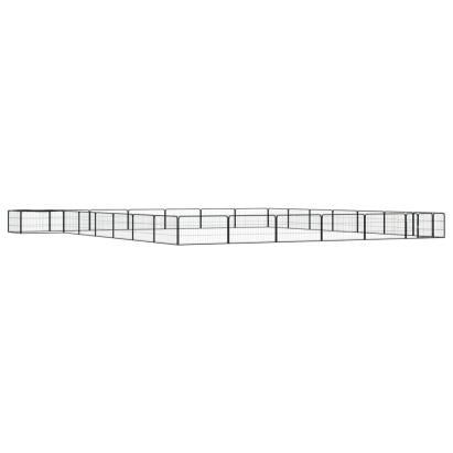 Țarc câini 28 panouri negru 100x50 cm oțel vopsit electrostatic GartenMobel Dekor