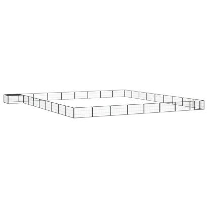 Țarc câini 36 panouri negru 100x50 cm oțel vopsit electrostatic GartenMobel Dekor