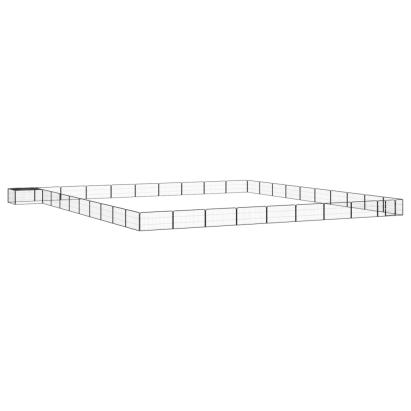 Țarc câini 40 panouri negru 100x50 cm oțel vopsit electrostatic GartenMobel Dekor