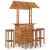 Set mobilier de bar de grădină, 5 piese, lemn masiv de acacia GartenMobel Dekor