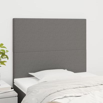 Tăblii de pat, 2 buc, gri închis, 90x5x78/88 cm, textil GartenMobel Dekor