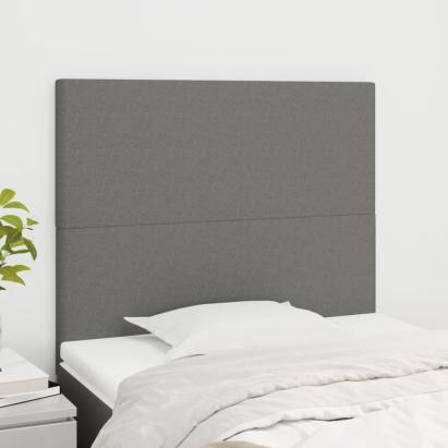 Tăblii de pat, 2 buc, gri închis, 100x5x78/88 cm, textil GartenMobel Dekor