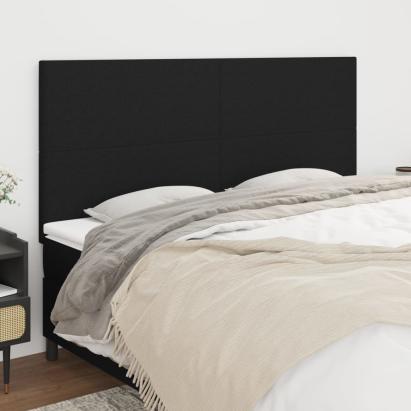 Tăblii de pat, 4 buc, negru, 100x5x78/88 cm, textil GartenMobel Dekor