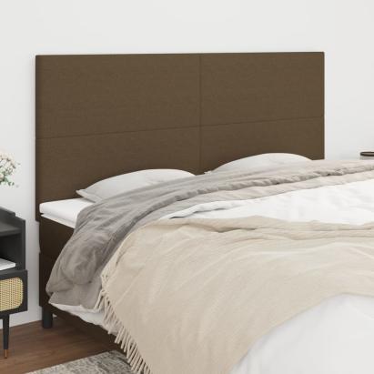 Tăblii de pat, 4 buc, maro închis, 100x5x78/88 cm, textil GartenMobel Dekor
