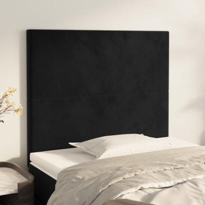 Tăblii de pat, 2 buc, negru, 100x5x78/88 cm, catifea GartenMobel Dekor