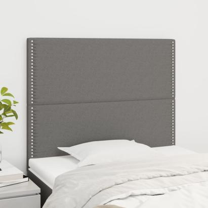 Tăblii de pat, 2 buc, gri închis, 80x5x78/88 cm, textil GartenMobel Dekor