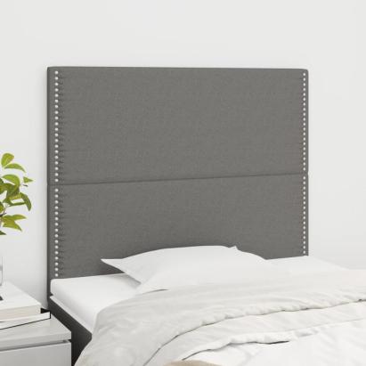 Tăblii de pat, 2 buc, gri închis, 100x5x78/88 cm, textil GartenMobel Dekor