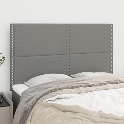 Tăblii de pat, 4 buc, gri închis, 72x5x78/88 cm, textil GartenMobel Dekor