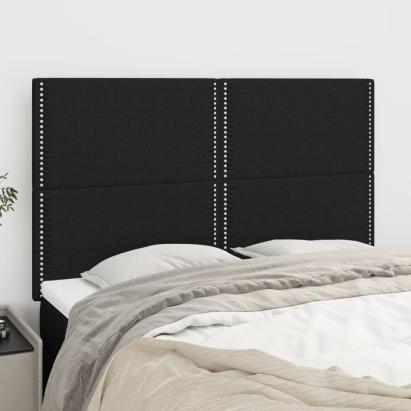 Tăblii de pat, 4 buc, negru, 72x5x78/88 cm, textil GartenMobel Dekor