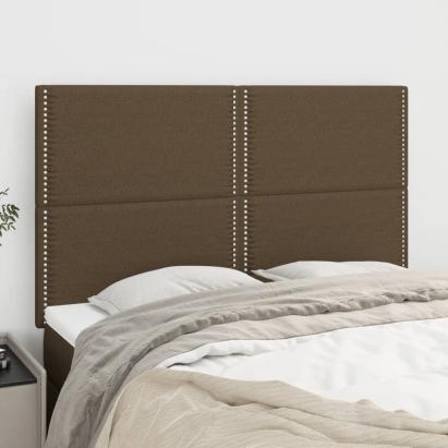 Tăblii de pat, 4 buc, maro închis, 72x5x78/88 cm, textil GartenMobel Dekor